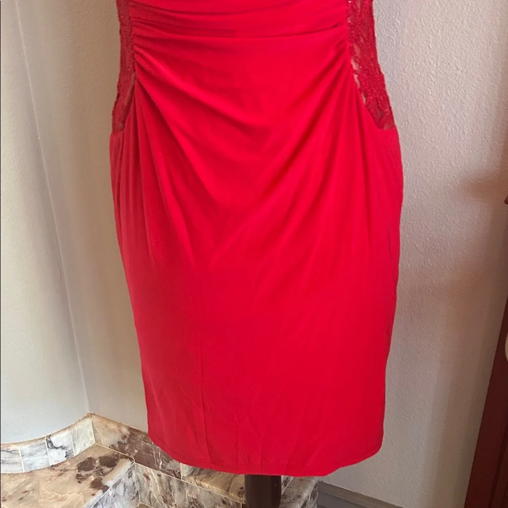 R&M Richards Red Lace Mini Dress - Picture 5 of 12